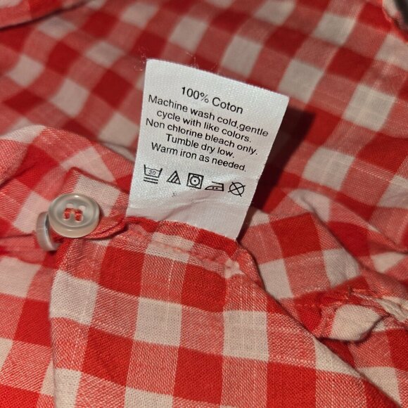 J.Crew Women’s Red Gingham Button Down Shirt Size S Long Sleeve Lightweight - Picture 5 of 11